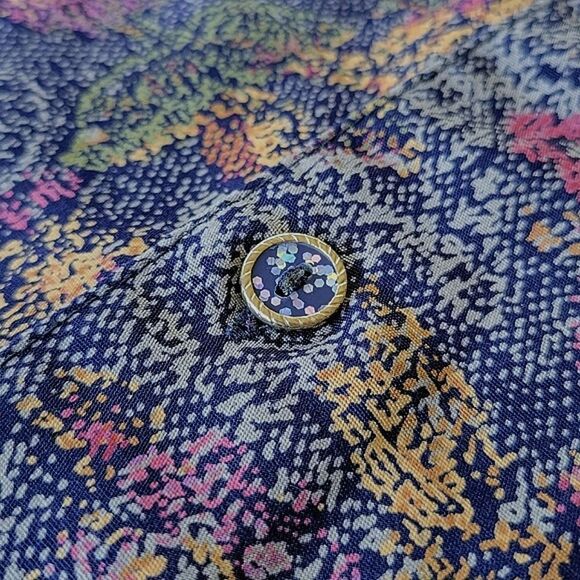 Vtg 90s multicolour snakeskin print button-down blouse - Picture 10 of 15